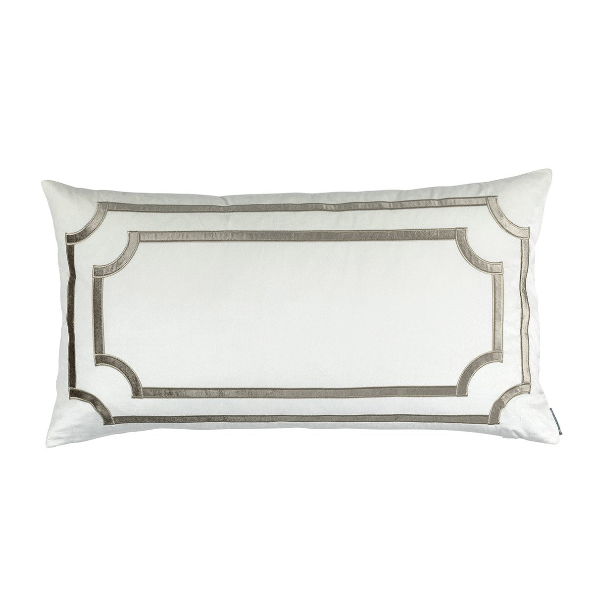 Fig Linens - Lili Alessandra Bedding - Soho Ivory and Fawn Velvet King Pillow