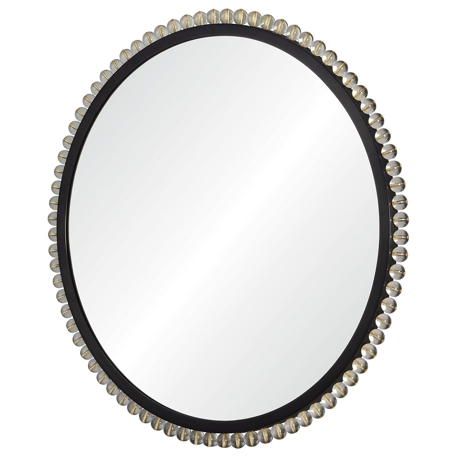 Fig Linens - Mirror Image Home - Perle Round Wall Mirror by Jamie Drake - Side