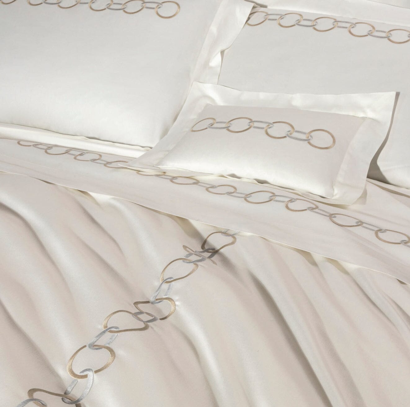 Detail of Links Embroidery Bedding | Frette Luxury Linens