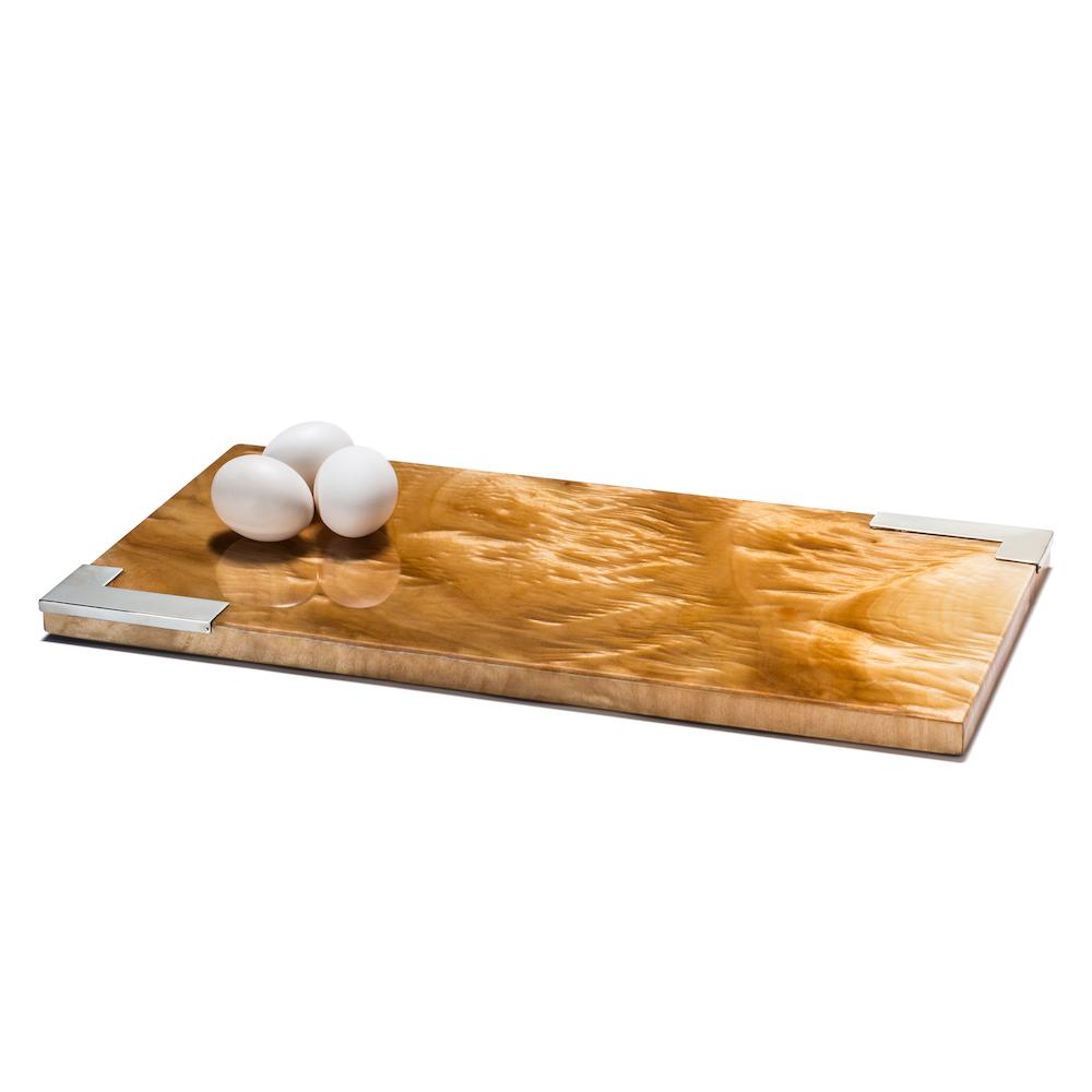 Burl Veneer - Small Serving Board 15.7'' x 7.9'' x 0.8'' Burl Veneer - Small at FIG LINENS AND HOME 2