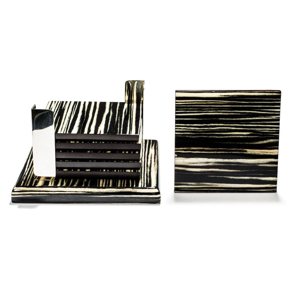 Ebano Coaster Set 5.9'' x 5.9'' x 5.4'' Ebano at FIG LINENS AND HOME 2