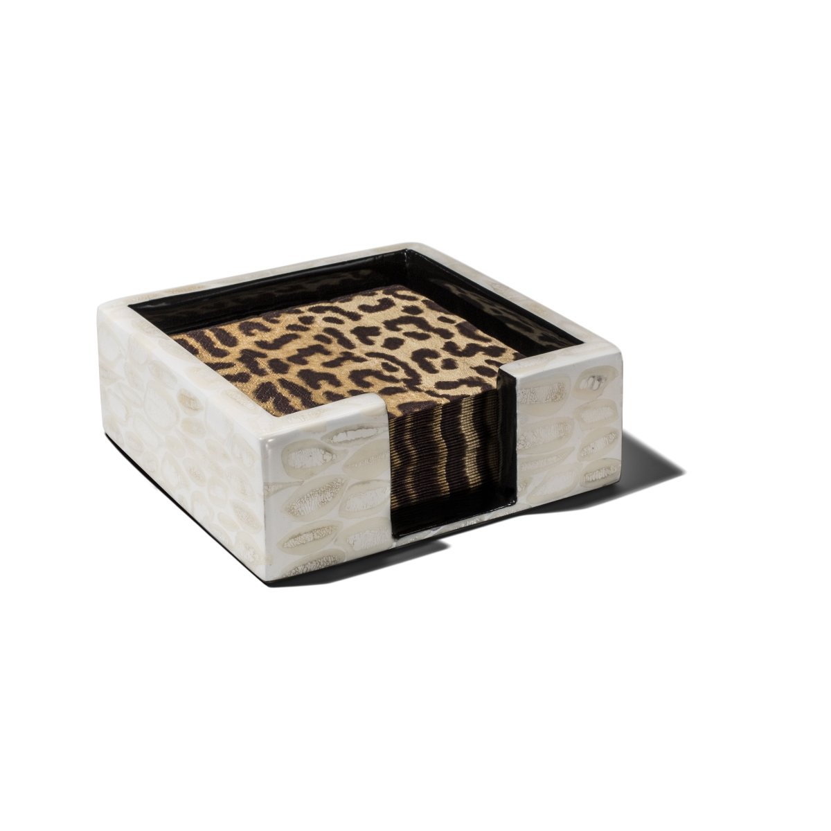 Light Almendro - Small Napkin Holder 6.5" x 6.5" x 2.3" Light Almendro - Small at FIG LINENS AND HOME 2