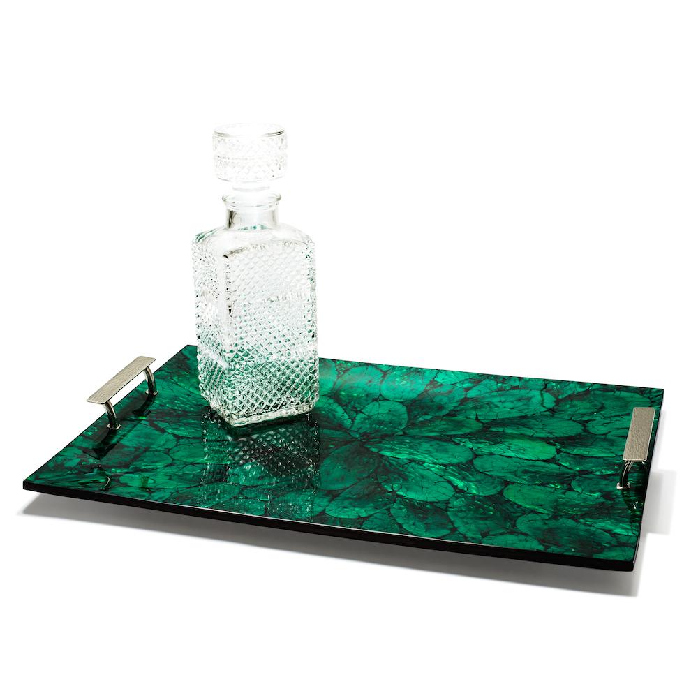Mother of Pearl - Green Serving Tray 20.5'' x 14.2'' x 3.3'' Mother of Pearl - Green at FIG LINENS AND HOME 1