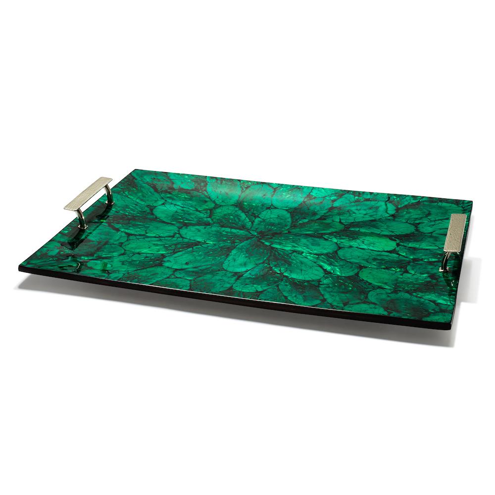 Mother of Pearl - Green Serving Tray 20.5'' x 14.2'' x 3.3'' Mother of Pearl - Green at FIG LINENS AND HOME 2