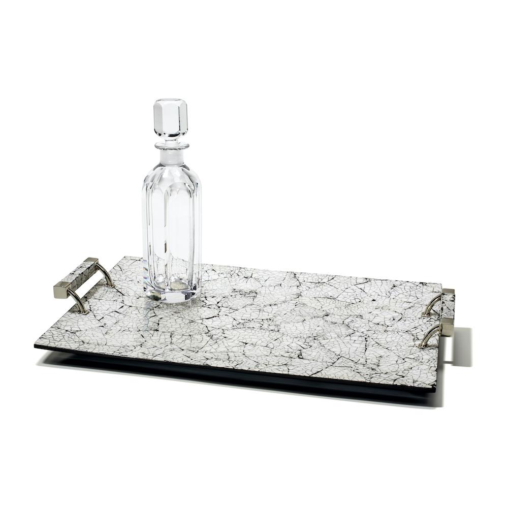 Ostrich Eggshell Serving Tray 20.5'' x 14.2'' x 3.3'' Ostrich Eggshell at FIG LINENS AND HOME 1