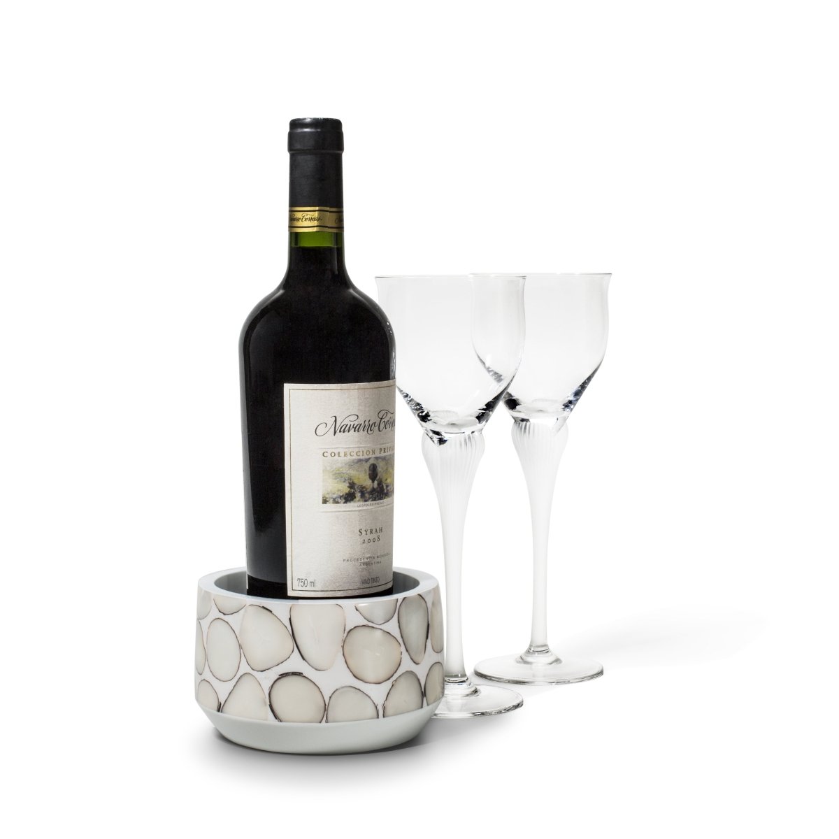 Tagua Bottle Coaster 5.1'' x 5.1'' x 3.1'' Tagua at FIG LINENS AND HOME 1