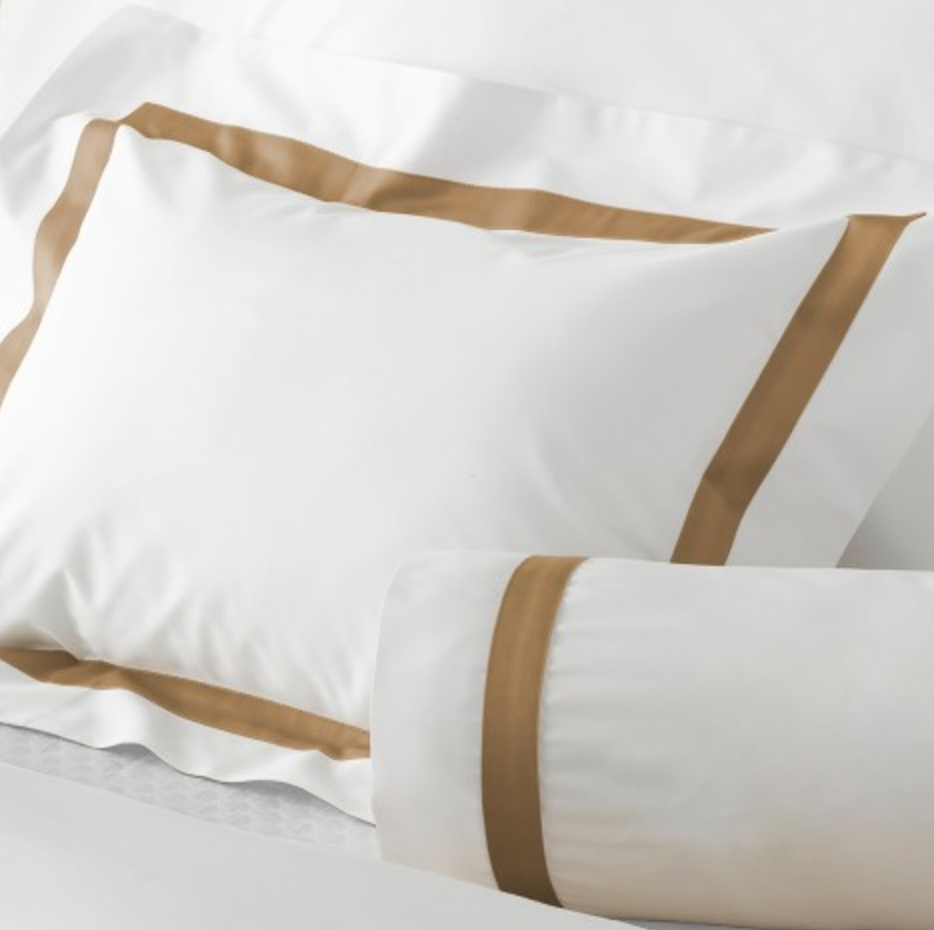 Flat Sheet - Matouk Lowell Bronze Bedding at Fig Linens and Home