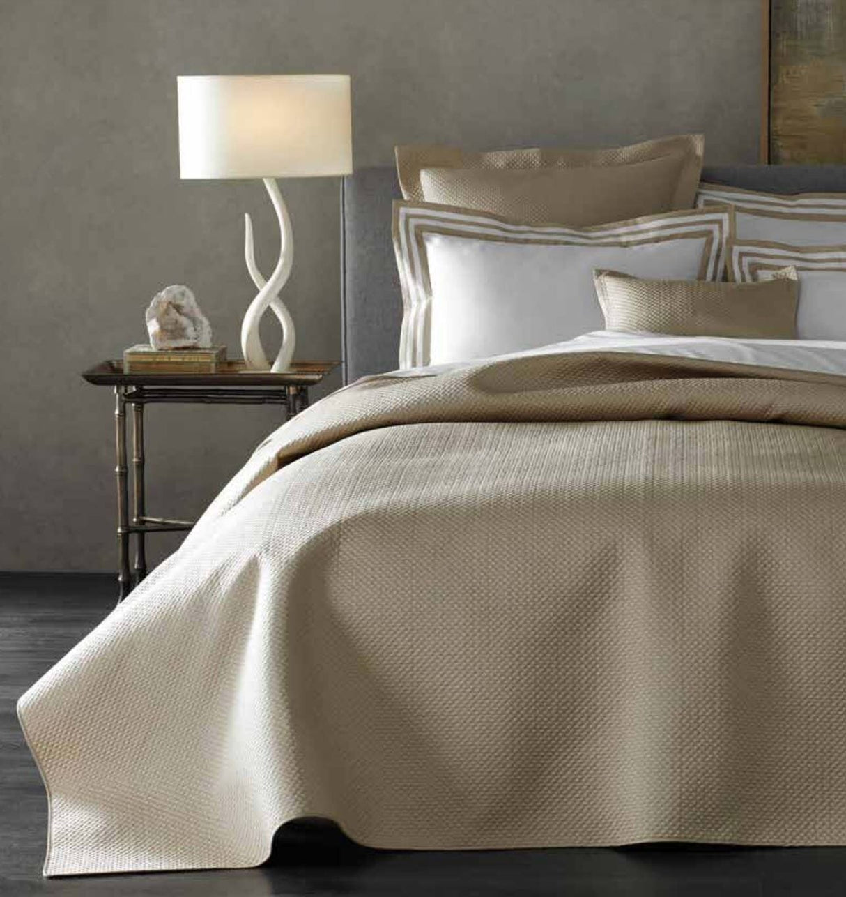 Alba Champagne by Matouk - Matouk Cotton Quilts and Pillow Shams at Fig Linens and Home