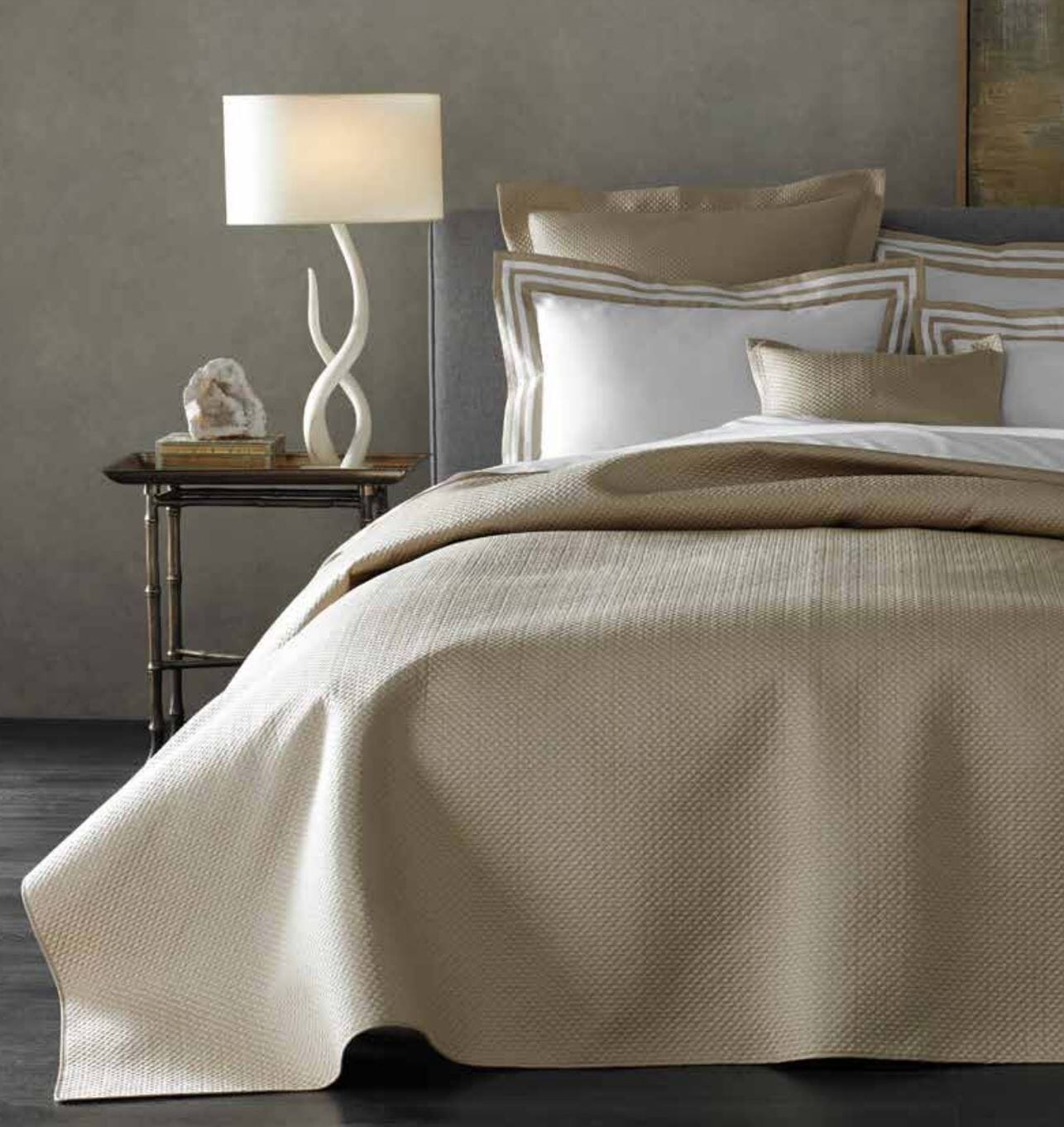 Matouk Alba Champagne Coverlet | Fig Linens and Home