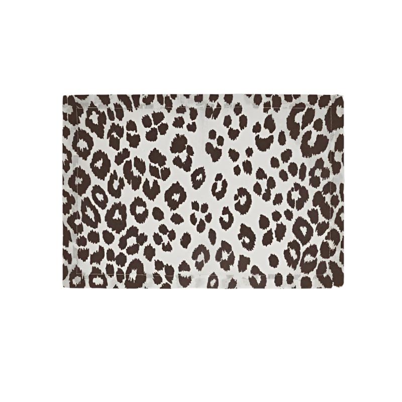 Placemats - Iconic Leopard Cinder Table Linens by Matouk Schumacher at Fig Linens and Home