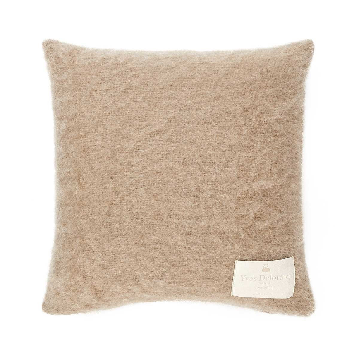 Fig Linens - Noisette Mohair Decorative Pillow by Yves Delorme - Back