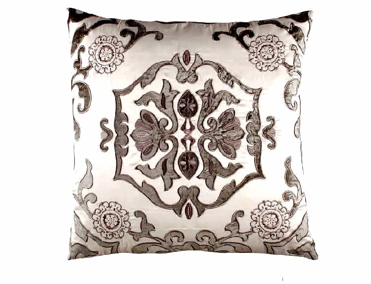 Morocco Ivory & Silver Square Pillow by Lili Alessandra | Fig Linens