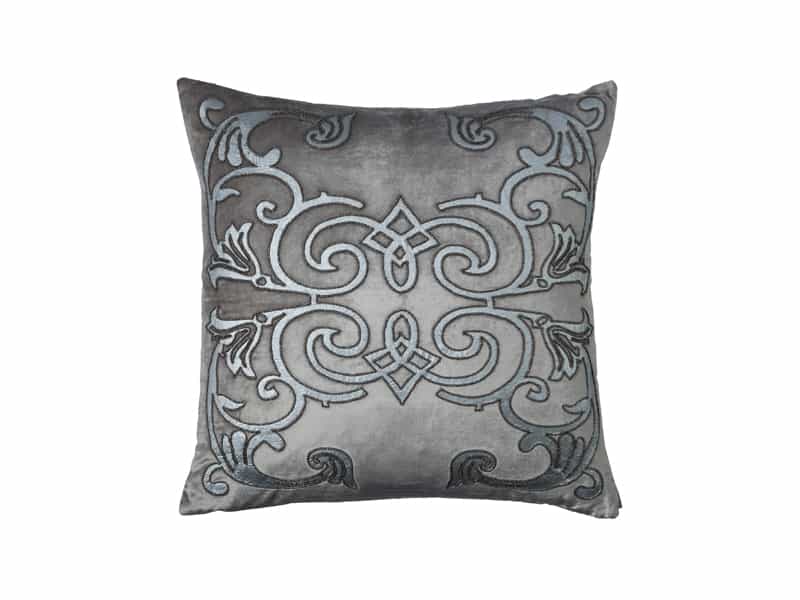 Mozart Square Platinum Pillow by Lili Alessandra | Fig Linens
