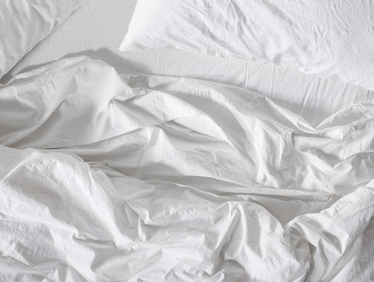 Organic Crinkled White Percale Sheet Sets by Coyuchi | Fig Linens
