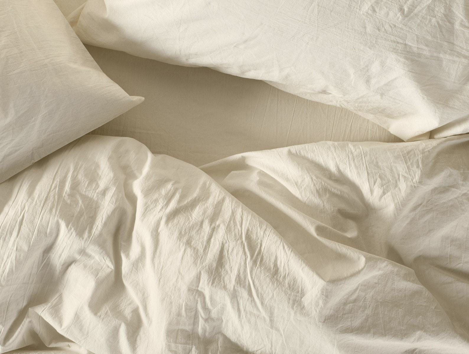 Undyed Organic Crinkled Percale Sheet Sets by Coyuchi | Fig Linens