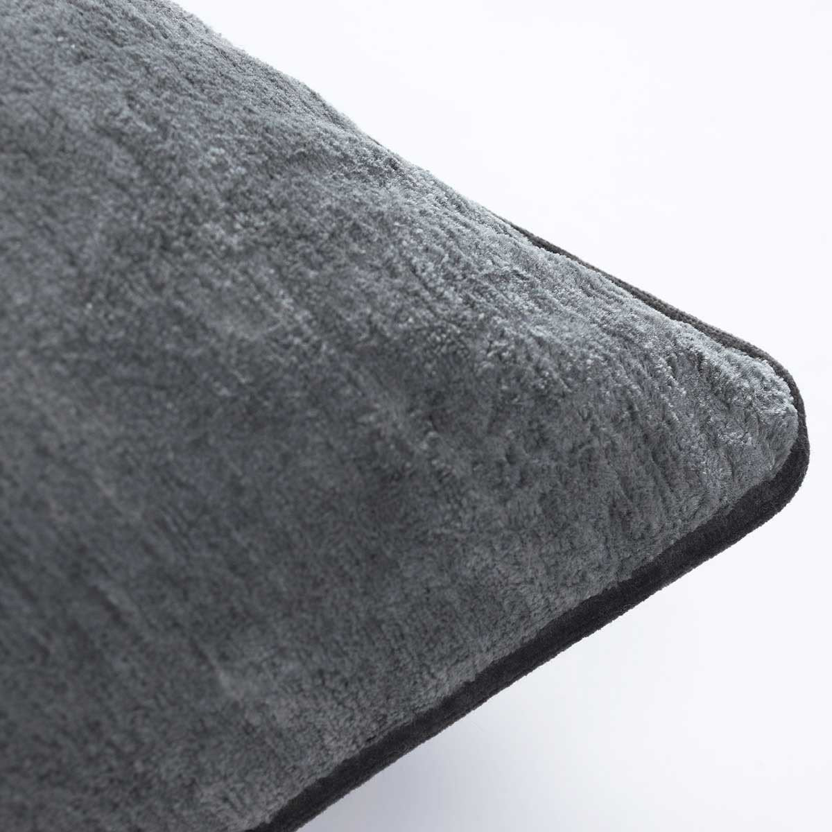 Fig Linens - Boromee Zinc Lumbar Pillow by Iosis - Piped edges