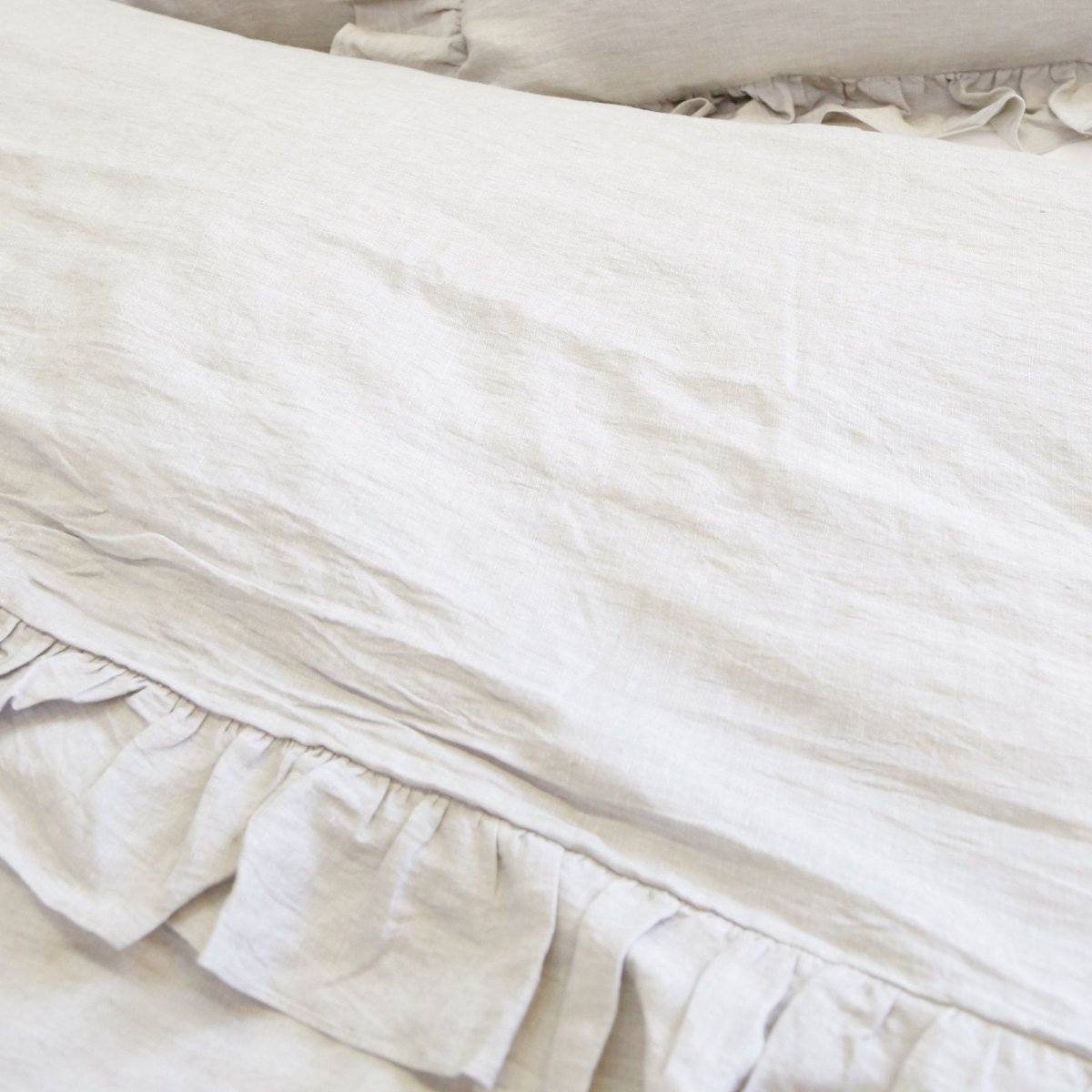 Fig Linens - Pom Pom at Home Bedding - Charlie Flax Duvets and Shams with Ruffles