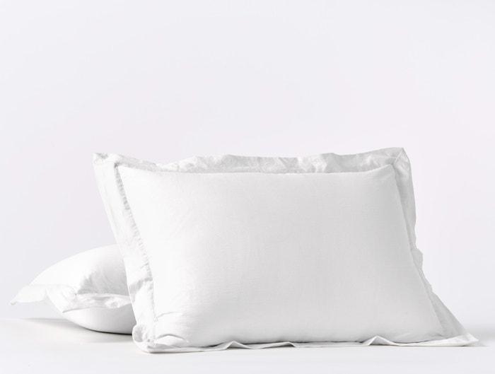 Fig Linens - Organic Relaxed Sateen Alpine White Bedding by Coyuchi - Sham