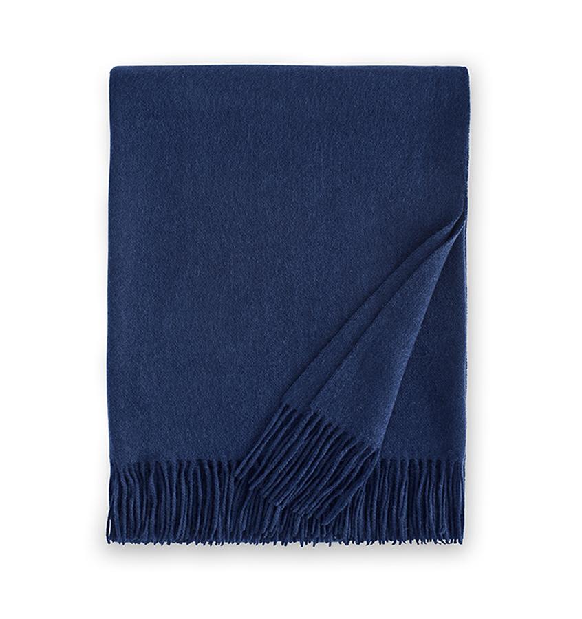 Sferra Dorsey Midnight Blue cashmere throw blanket | Sferra Fine Linens at Fig Linens and Home