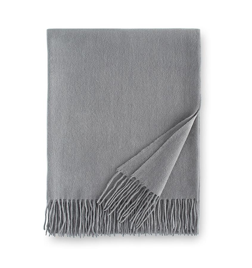 Sferra Dorsey Silver cashmere throw blanket | Sferra Fine Linens at Fig Linens and Home
