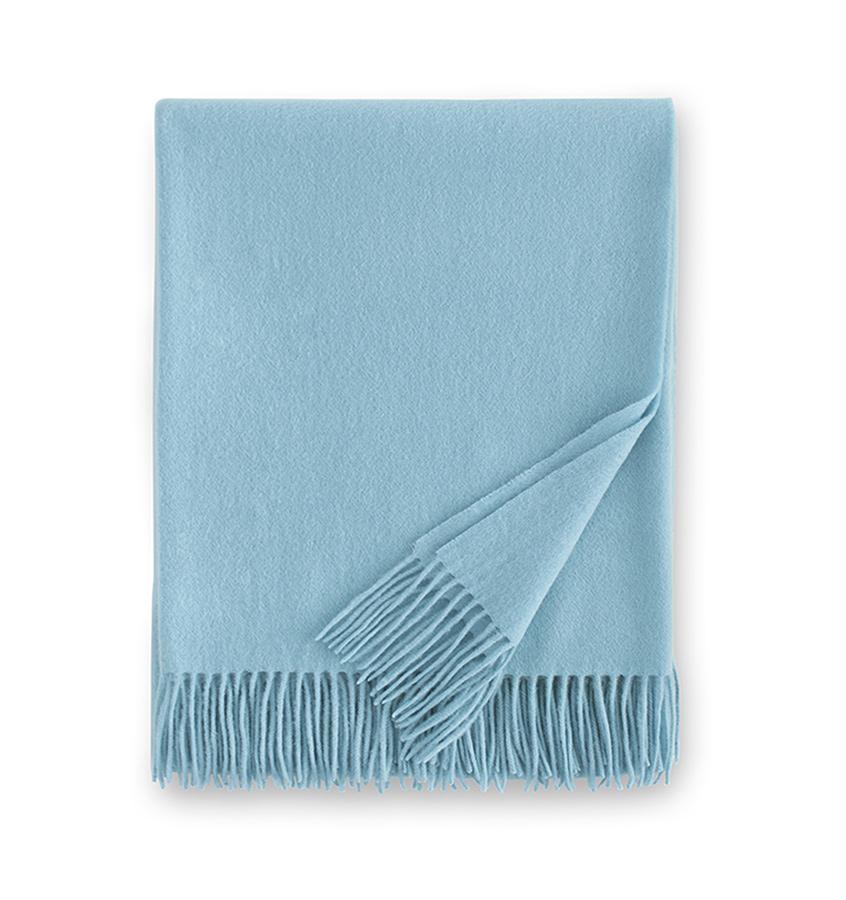 Sferra Dorsey Sky Blue cashmere throw blanket | Sferra Fine Linens at Fig Linens and Home