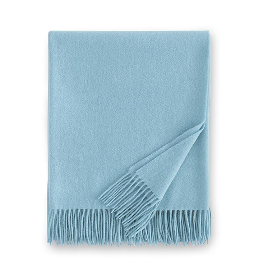 Sferra Dorsey Sky Blue cashmere throw blanket |  Sferra Fine Linens at Fig Linens and Home