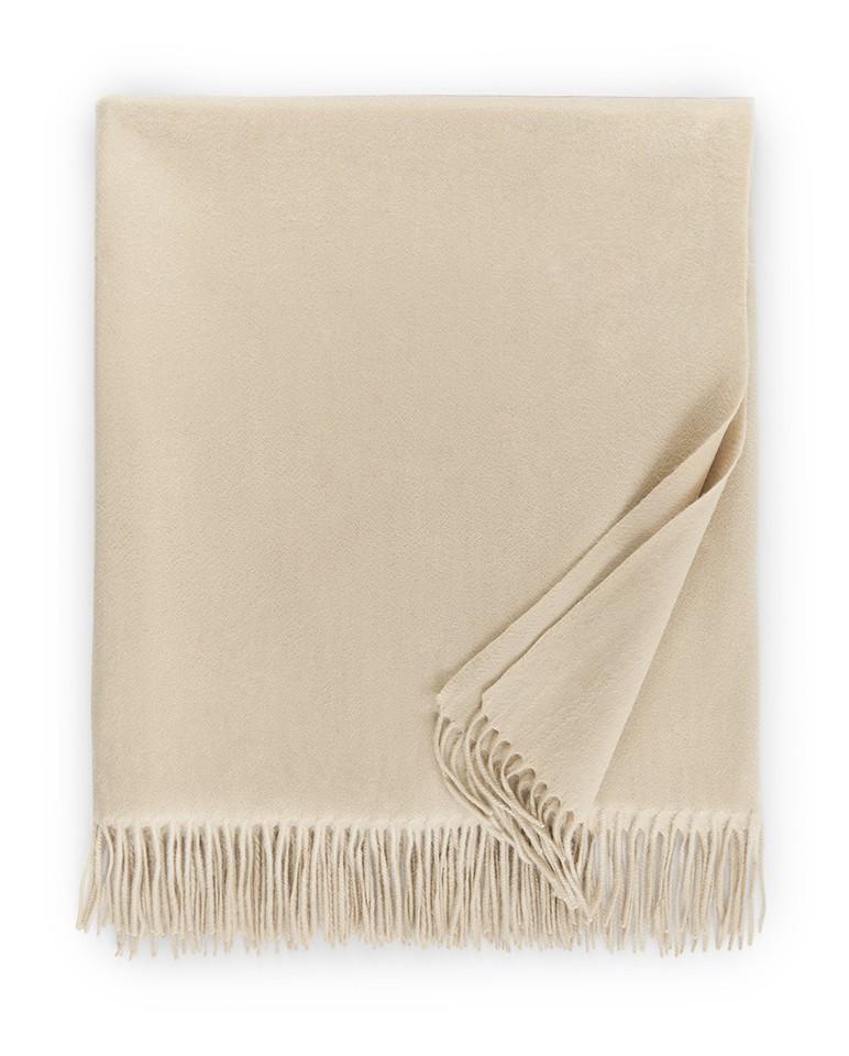 Sferra Dorsey Champagne cashmere throw blanket | Sferra Fine Linens at Fig Linens and Home