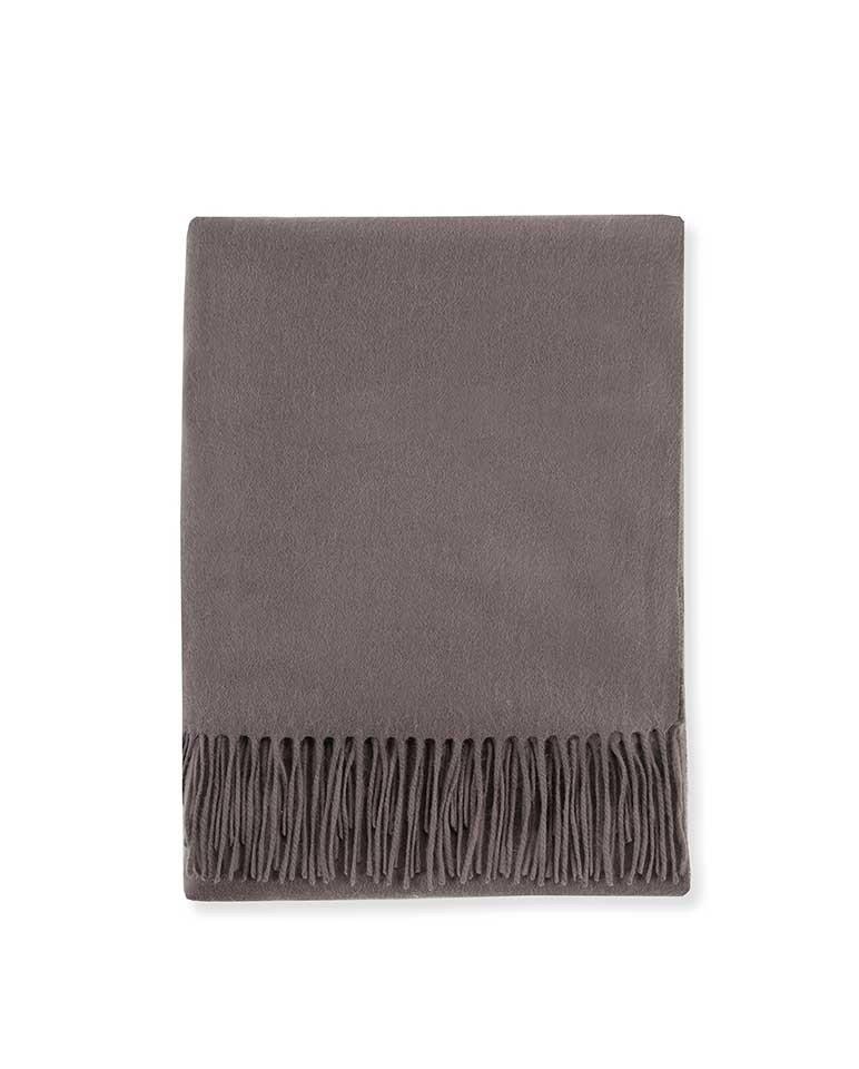 Sferra Dorsey Grey cashmere throw blanket | Sferra Fine Linens at Fig Linens and Home
