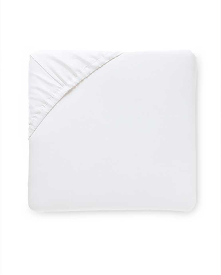 Fig Linens - Finna Bedding Collection by Sferra - White fitted sheet