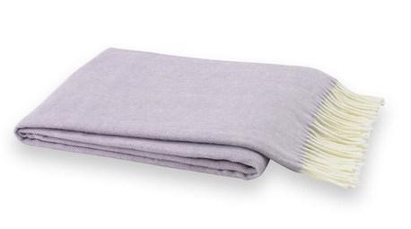 Lands Downunder Italian Herringbone Lilac Throw by Lands Downunder - 51" x 67" Throw Lilac at FIG LINENS AND HOME - 1