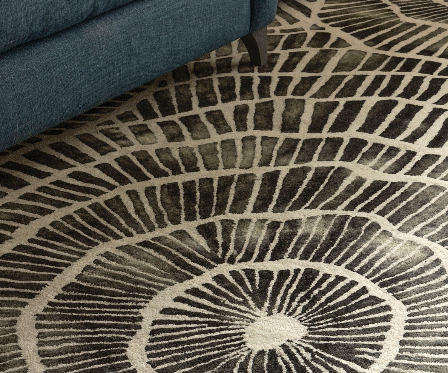 Rug - Detail of Piedra Charcoal Wool Rugs | William Yeoward at Fig Linens