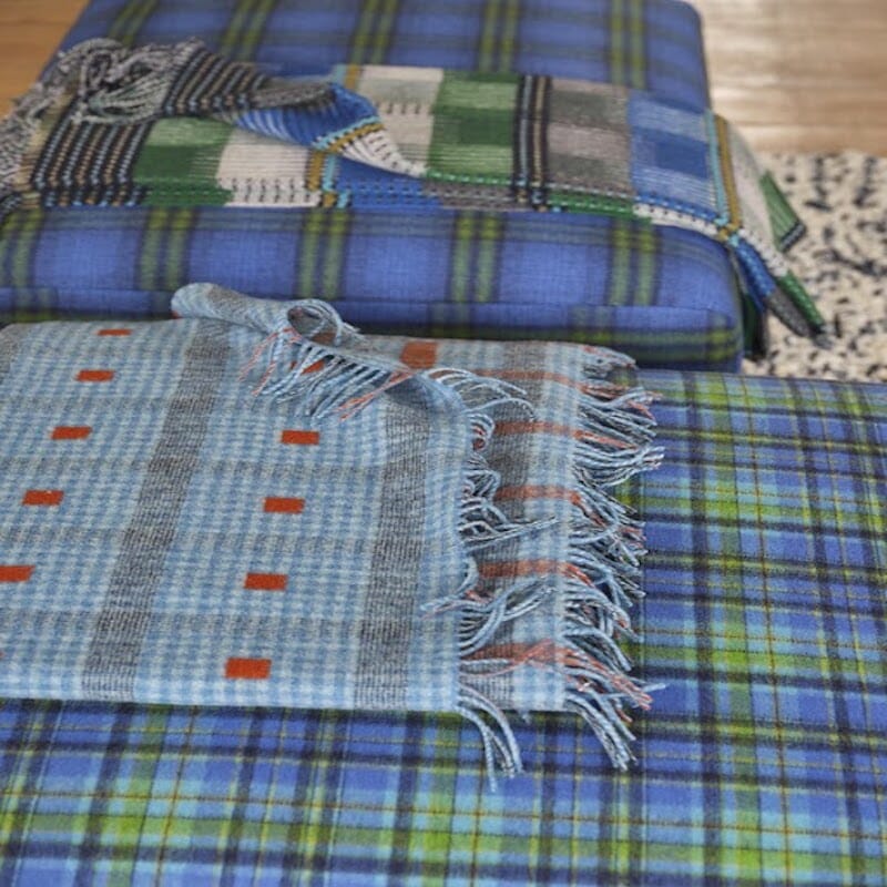 Designer's guild plaid throws as examples of perfect plaids and tartans  Fig Linens and Home  plaid bedding interior design trends
