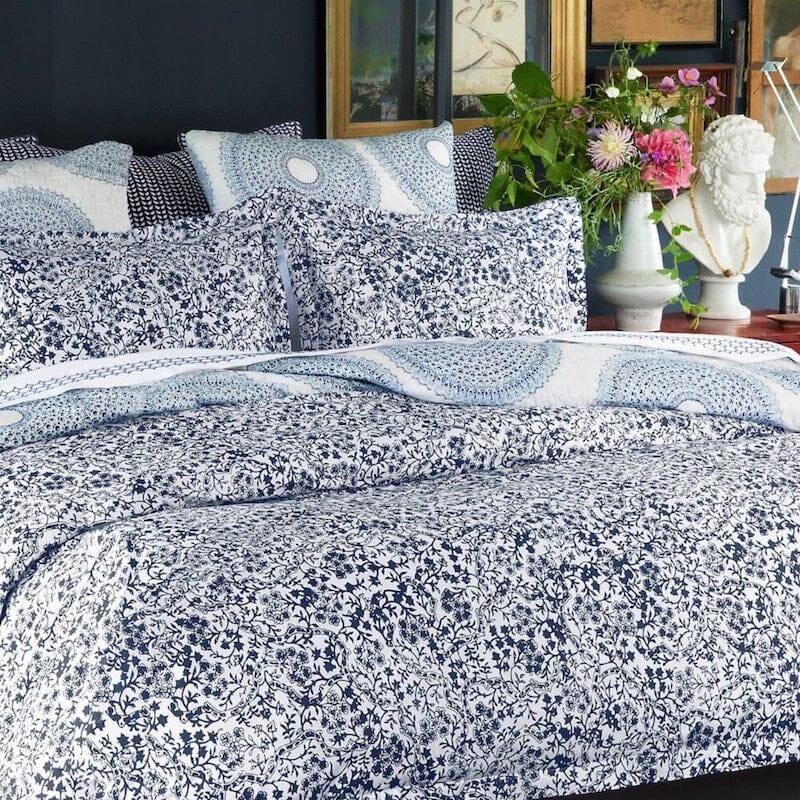 John Robshaw Ira Indigo Bedding Fig Linens and Home How to Make Bed LIke an Interior Designer