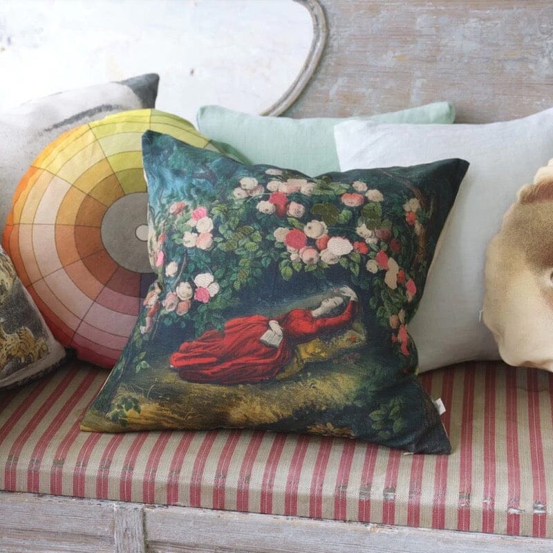 John Derian and Designers Guild Bower of Roses Pillow Color Wheel Pillow Eye Pillow Fig Linens and Home