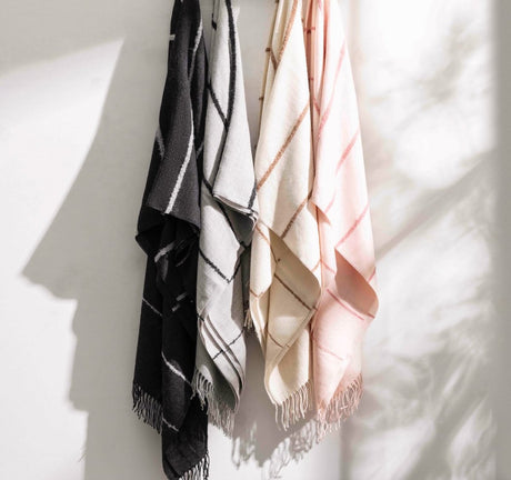 Matouk Amelia Stripe Alpaca Throws - FIG LINENS AND HOME