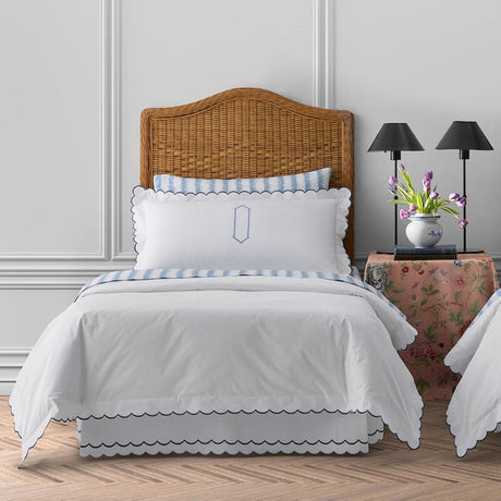 Dakota Scallop Linens & Bedding by Matouk | Cotton Percale Fine Linens Bedding 
