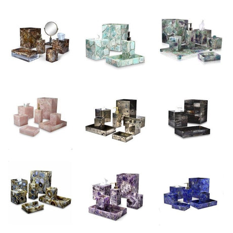 Taj Gemstone Bath Accessories by Mike and Ally - FIG LINENS AND HOME