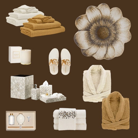 Luxury Bath Styling: Rich & Warm Neutrals at Fig Linens and Home