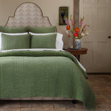 Velvet Sage Quilt by John Robshaw at Fig Linens and Home - 2