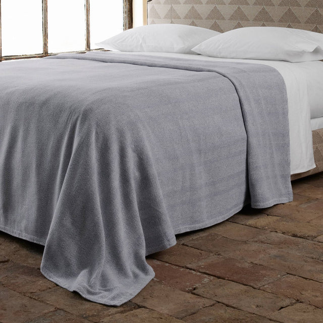 Lavanya Indigo Blanket by John Robshaw at Fig Linens and Home - 1