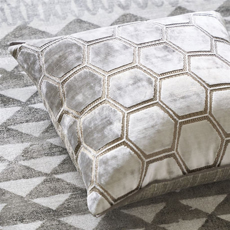 Designers Guild Manipur Oyster Decorative Pillow with Manipur Rug | Fig Linens