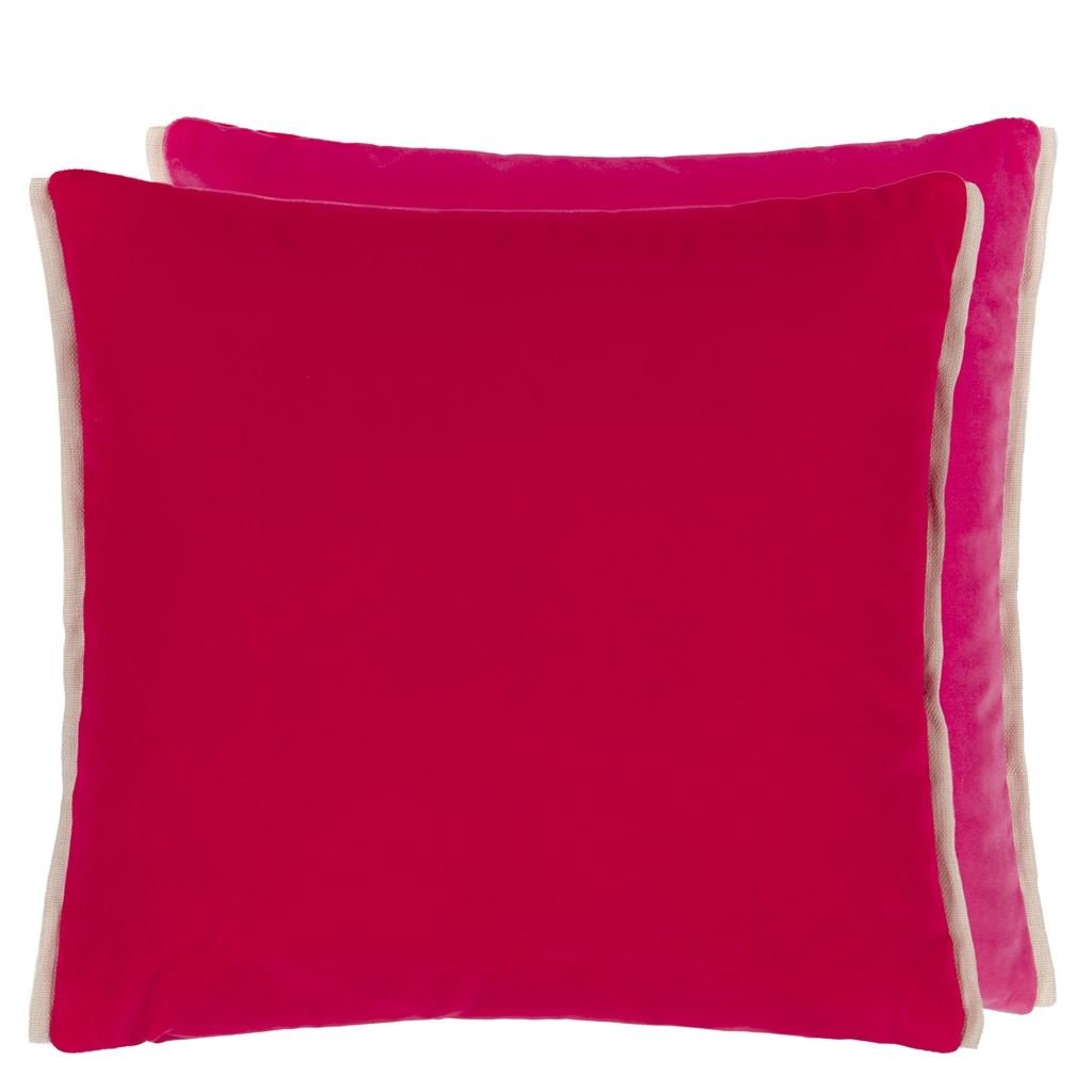 Varese - Scarlet &amp; Bright Fuchsia - Cushion - 17&quot; x 17&quot;