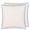 Brera Lino - Alabaster with Cobalt overlocked edge - Cushion - 17" x 17"
