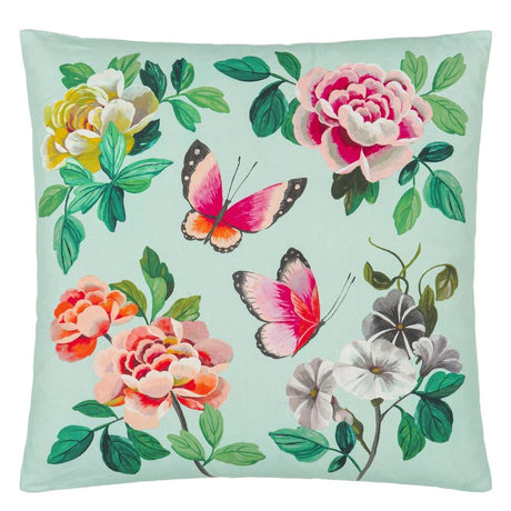 Designers Guild Miraflores Duck Egg Cotton Decorative Pillow at Fig Linens and Home - 71