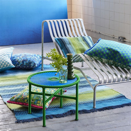 Designers Guild Tarakan Azure Outdoor Decorative Pillow at Fig Linens and Home - 38