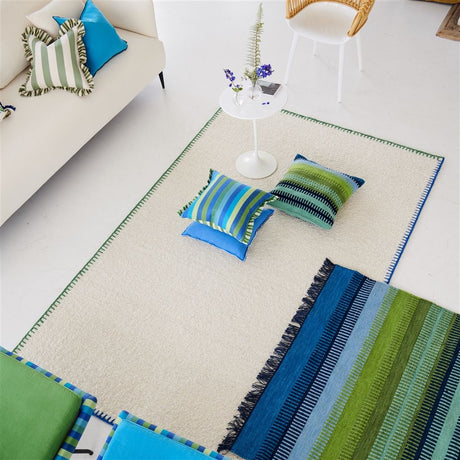 Designers Guild Muturi Cobalt Outdoor Decorative Pillow at Fig Linens and Home - 128
