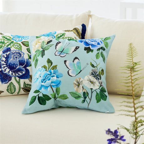 Designers Guild Miraflores Cobalt Cotton Decorative Pillow at Fig Linens and Home - 103
