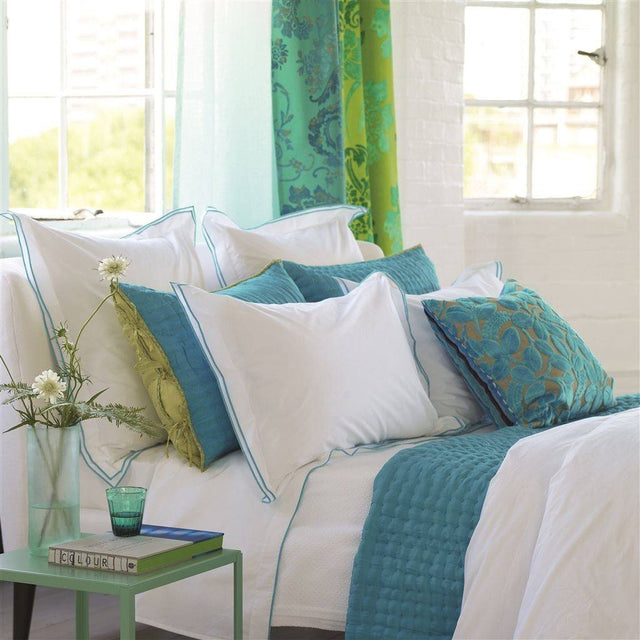 Designers Guild Designers Guild Astor Jade Bedding - Queen Duvet Cover 96 x 88in Jade at FIG LINENS AND HOME - 1
