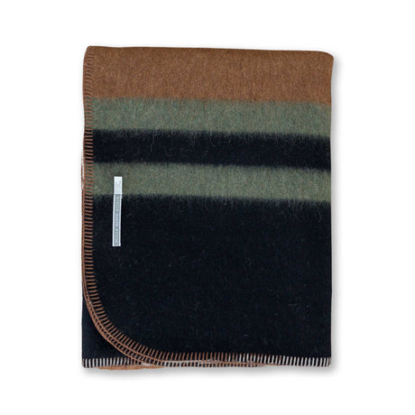 Field Throw Blanket in Cognac / Black / Forest Green | Alicia Adams Alpaca at Fig Linens and Home