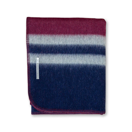 Field Throw Blanket in Bordeaux / Navy / Light Grey | Alicia Adams Alpaca at Fig Linens and Home